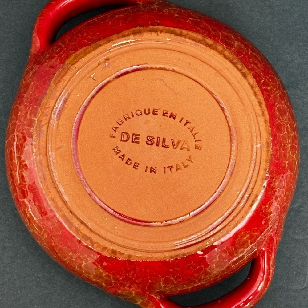 De Silva Clay Crock/Tureen/Pot Terracotta Oven Safe Dish W/Lid Made In Italy NEW